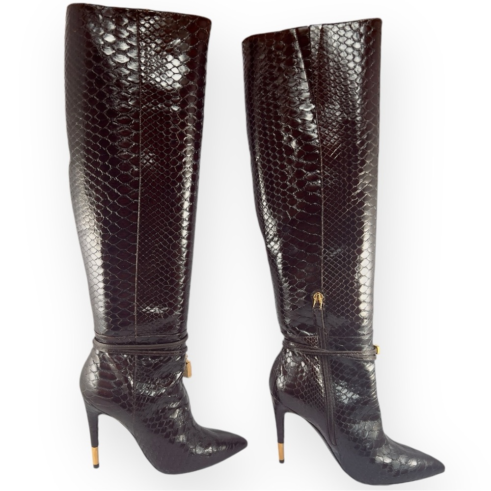 Authentic Tom Ford Anaconda Knee High Padlock Bro… - image 2